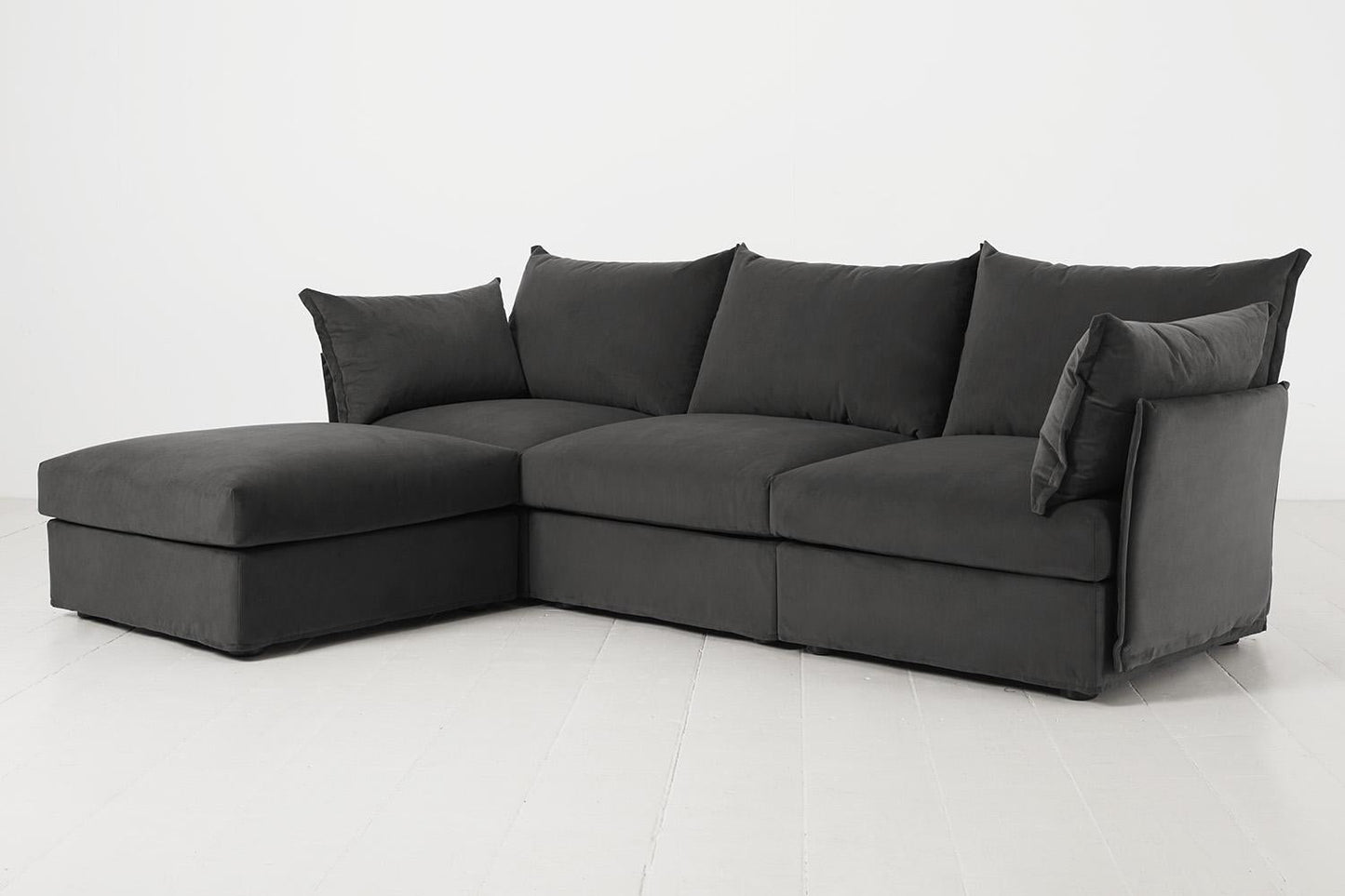 Model 06 3-Seater Left Chaise Sofa, Charcoal