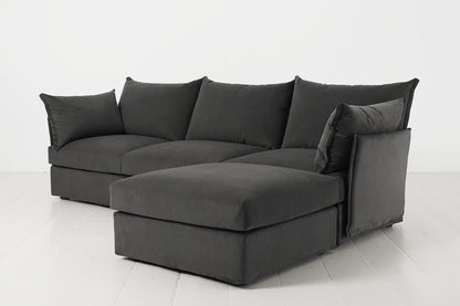 Model 06 3-Seater Right Chaise Sofa, Charcoal