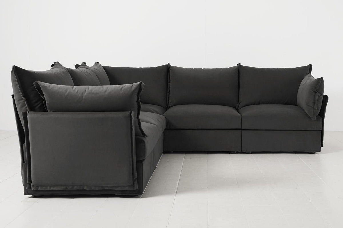 Model 06 Corner Sofa with Ottoman, Charcoal
