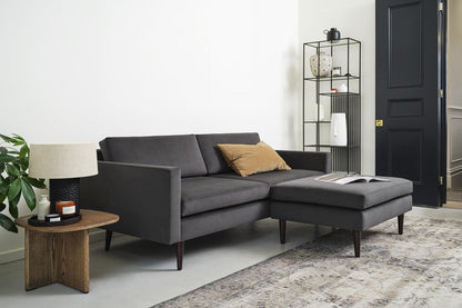 Model 01 2-Seater Sofa with Ottoman, Charcoal