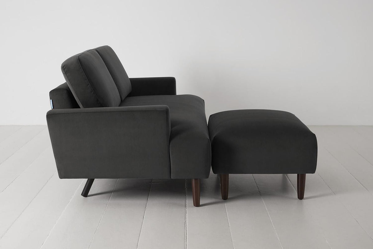 Model 05 2-Seater Sofa with ottoman, Charcoal