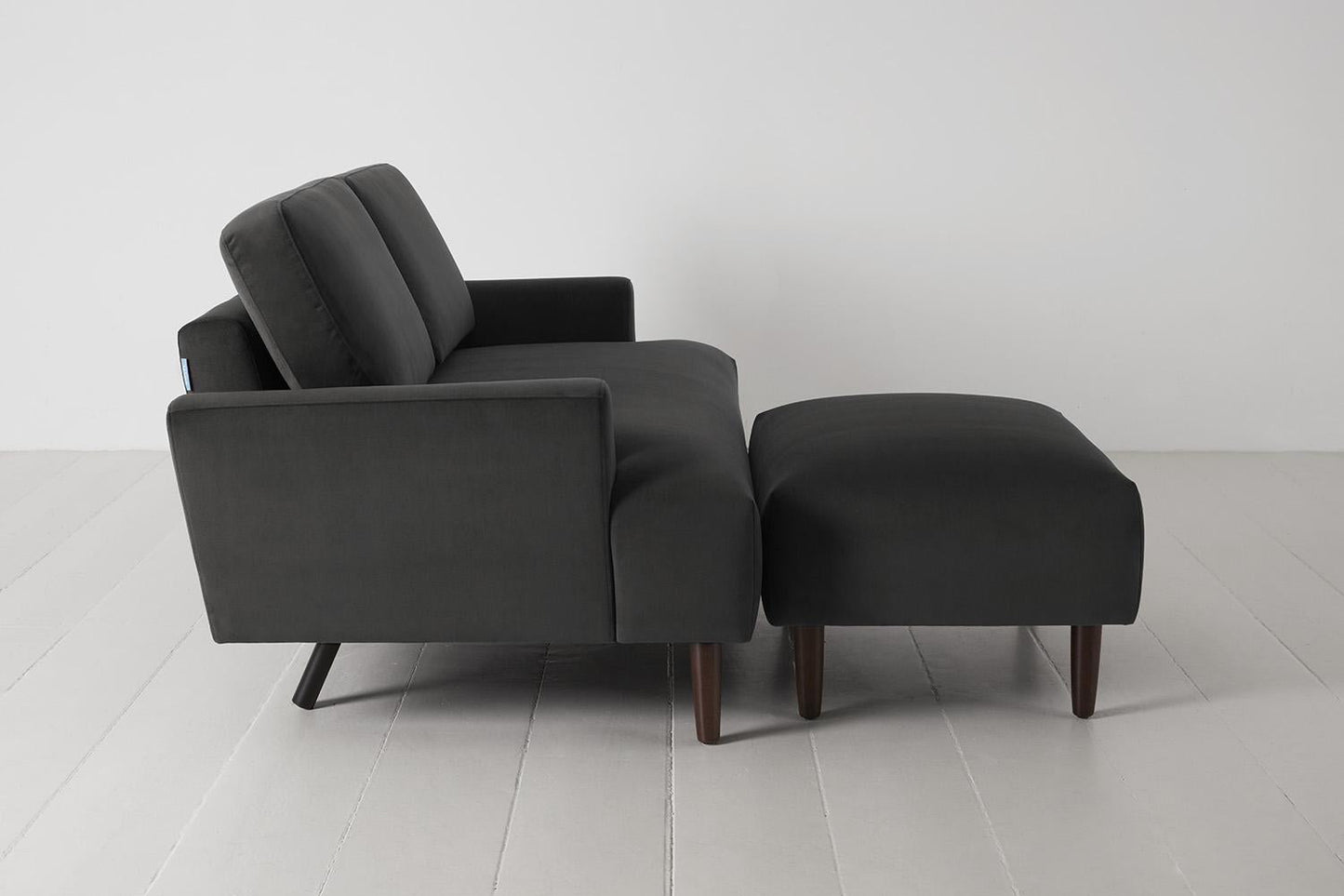 Model 05 2-Seater Sofa with ottoman, Charcoal