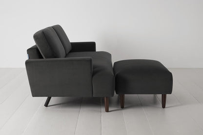 Model 05 2-Seater Sofa with ottoman, Charcoal