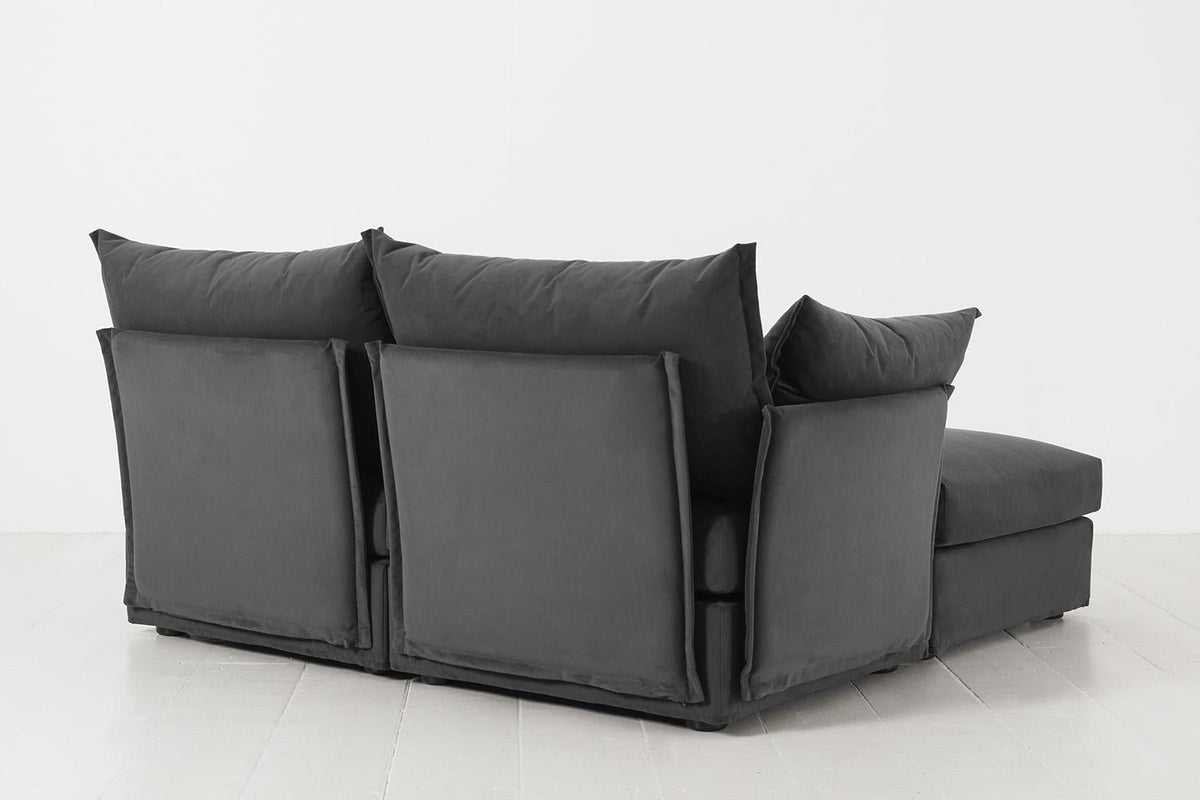 Model 06 2-Seater Right Chaise Sofa, Charcoal