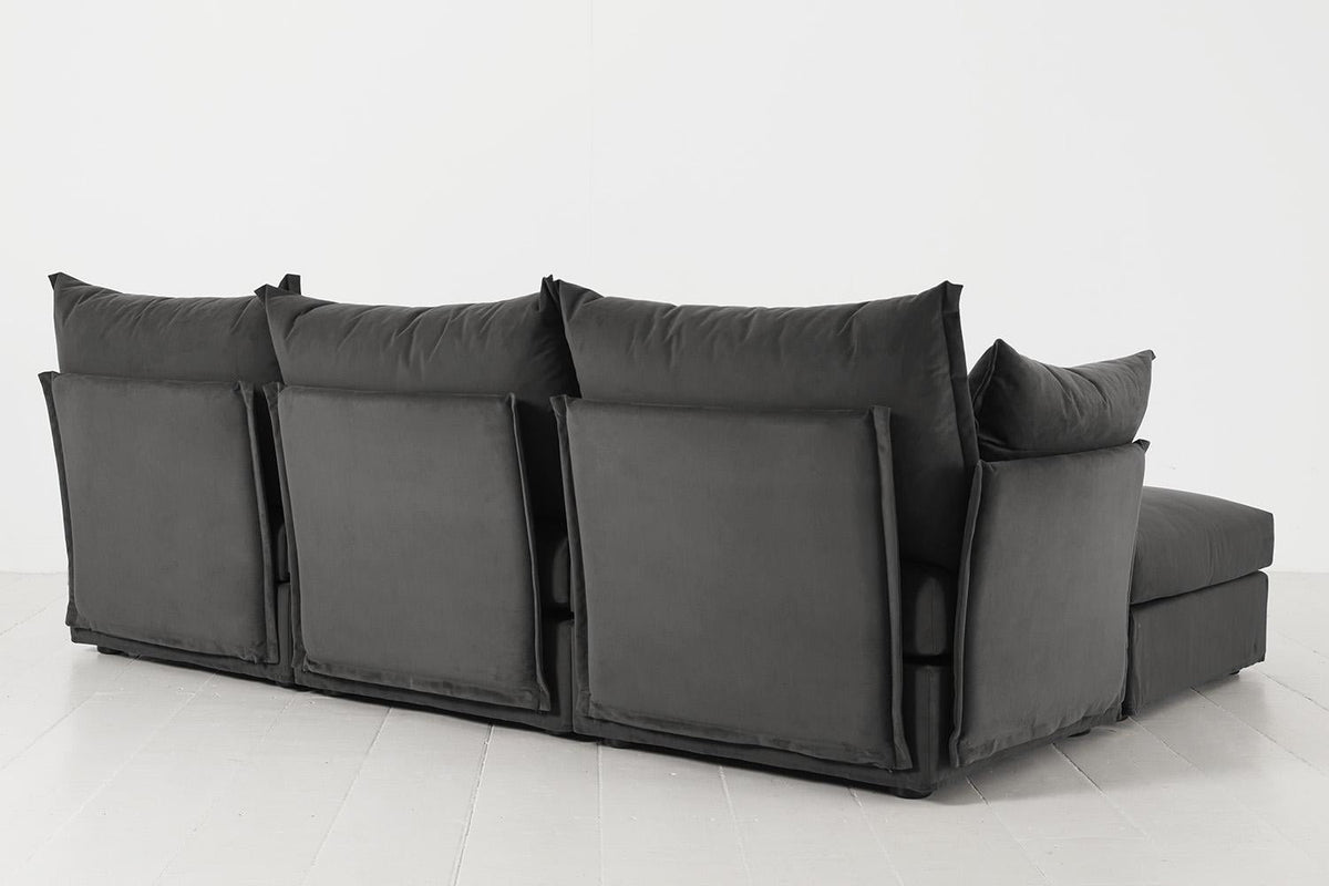 Model 06 3-Seater Left Chaise Sofa, Charcoal