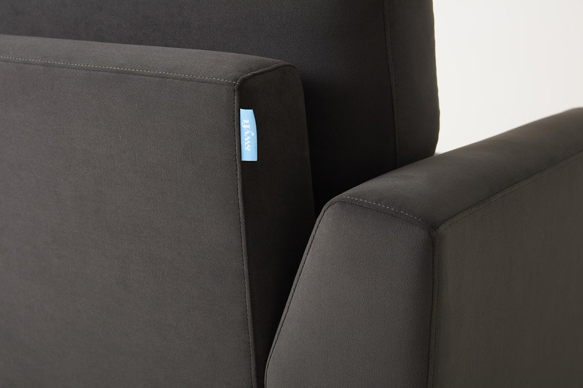 Model 05 2-Seater Sofa with ottoman, Charcoal