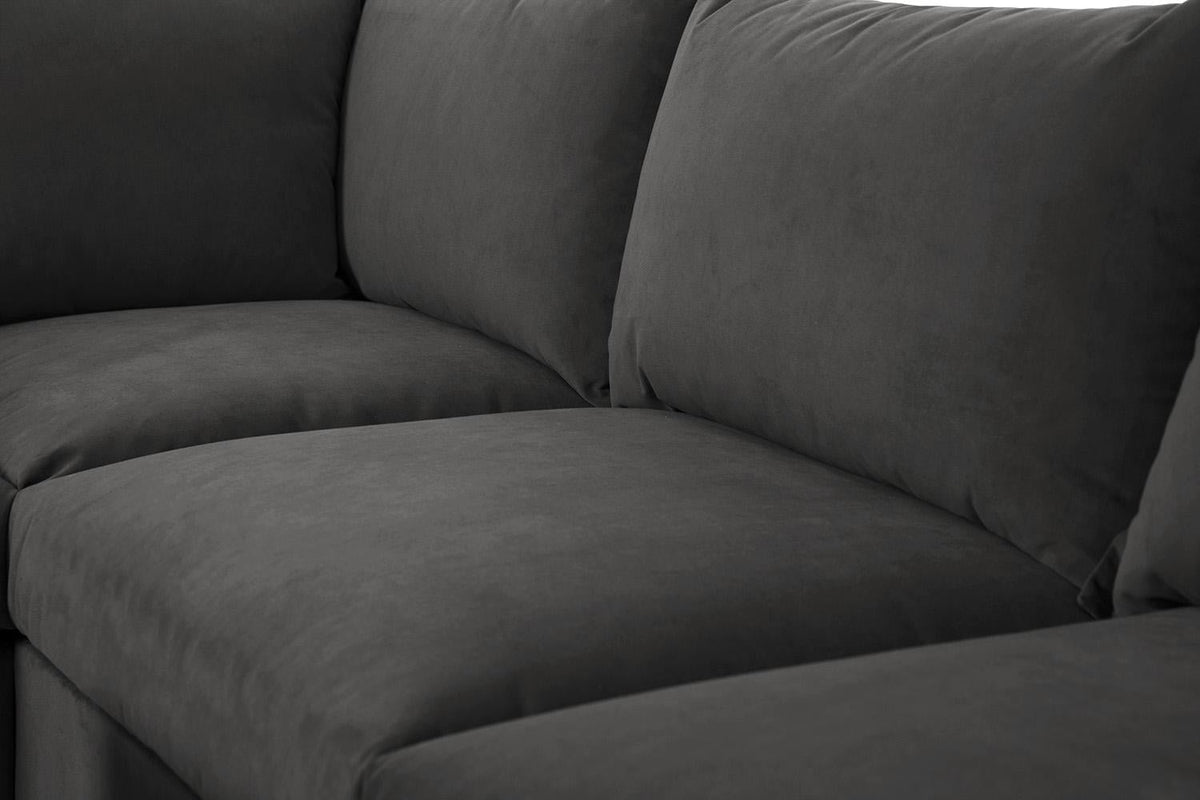 Model 06 Corner Sofa with Ottoman, Charcoal
