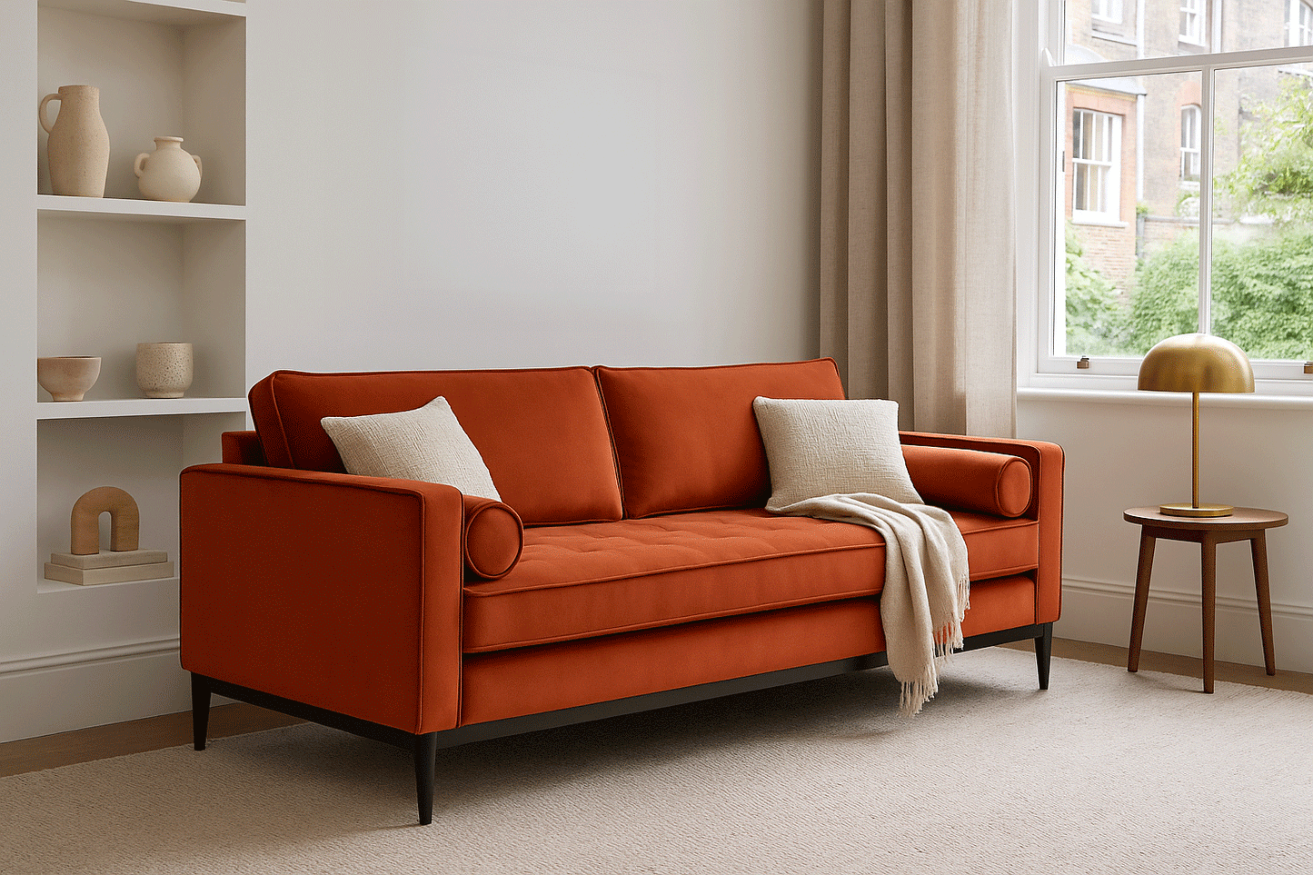 Model 02 3-Seater Sofa, Paprika