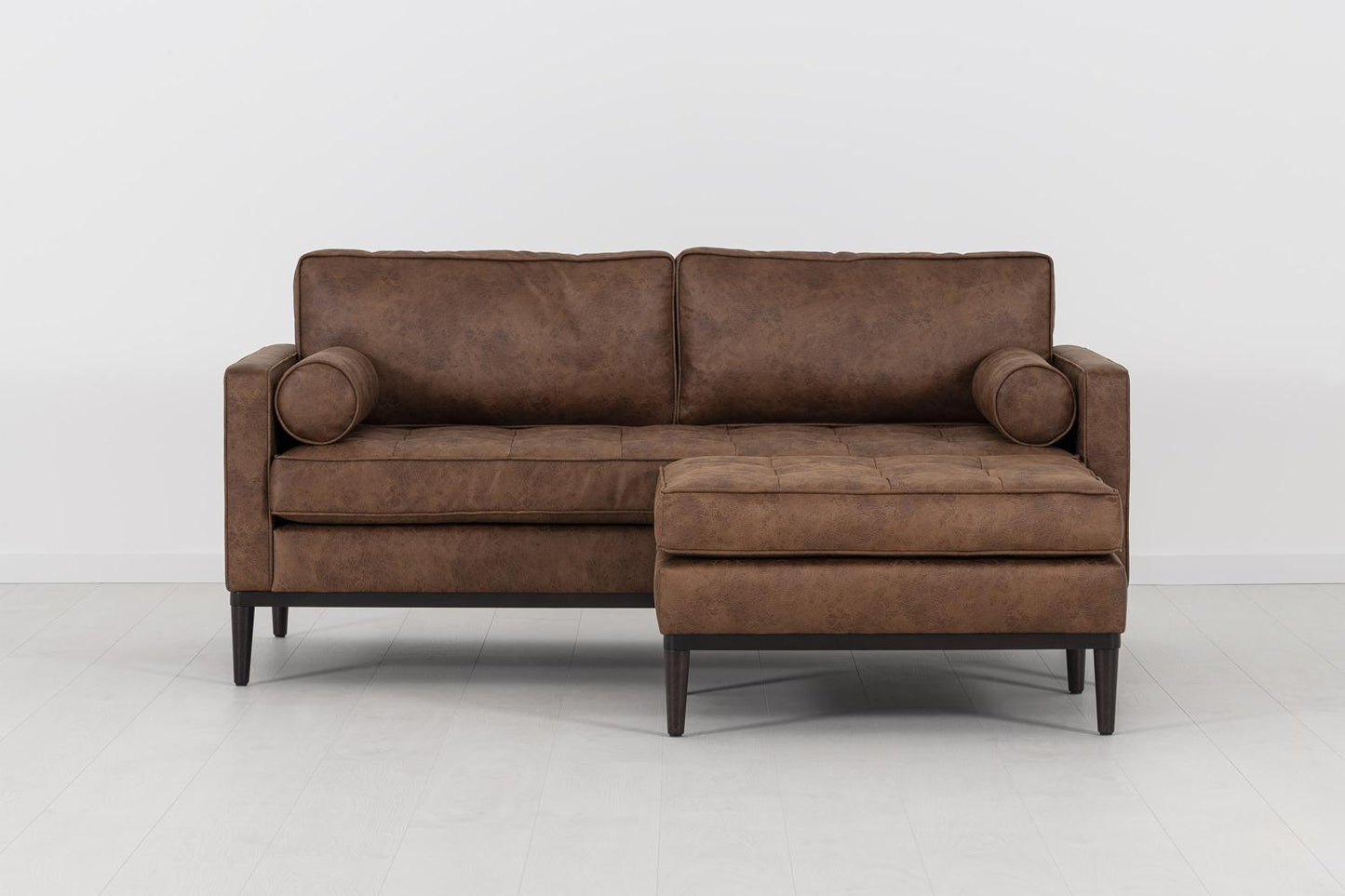 Model 02 2-Seater Sofa with Ottoman, Chestnut