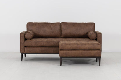 Model 02 2-Seater Sofa with Ottoman, Chestnut