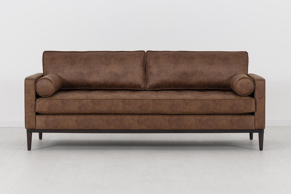 Model 02 3-Seater Sofa, Chestnut