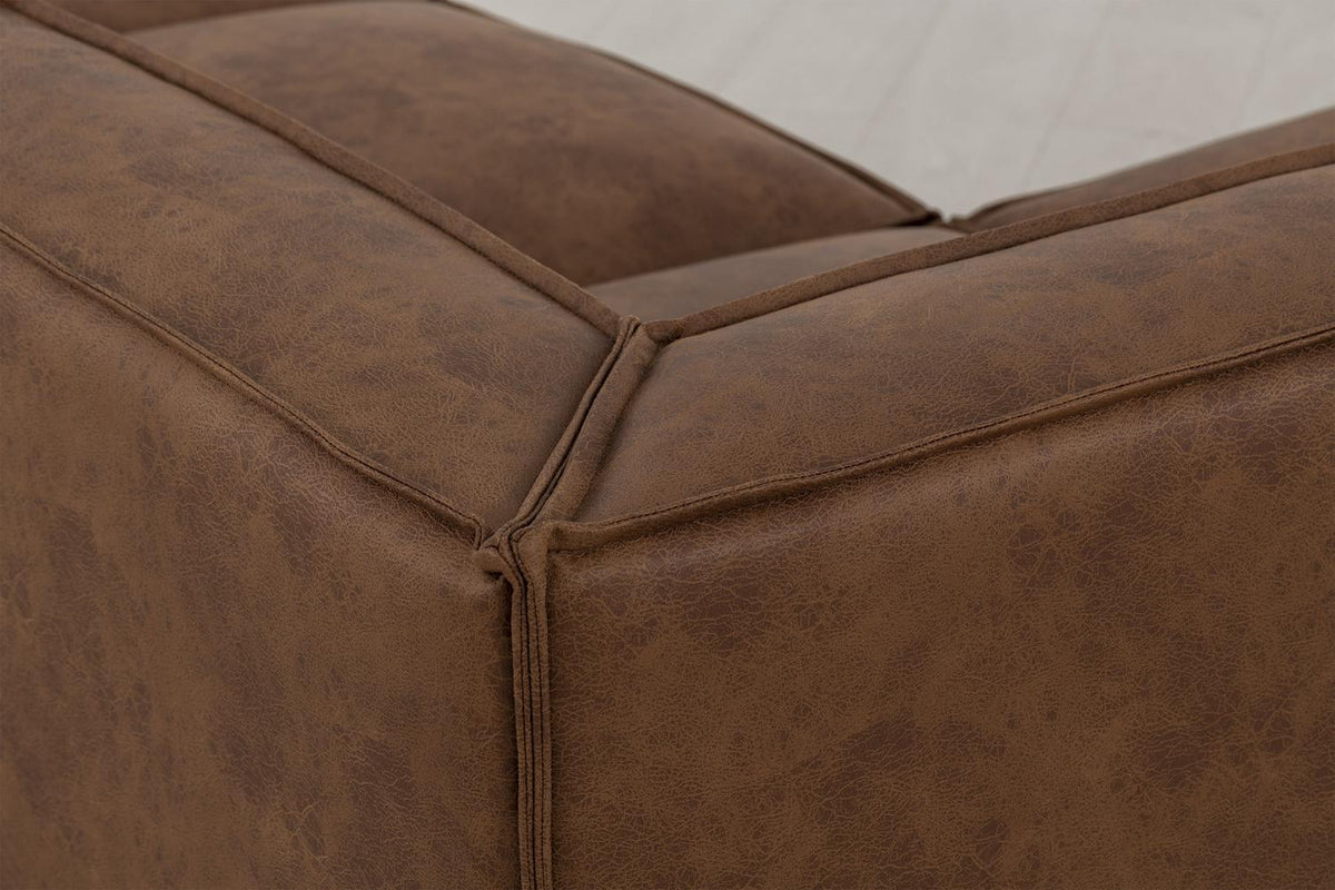 Model 03 Corner Sofa with Ottoman, Chestnut