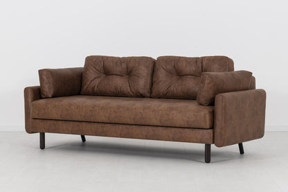 Model 04 Sofa Bed 3 Seater, Chestnut