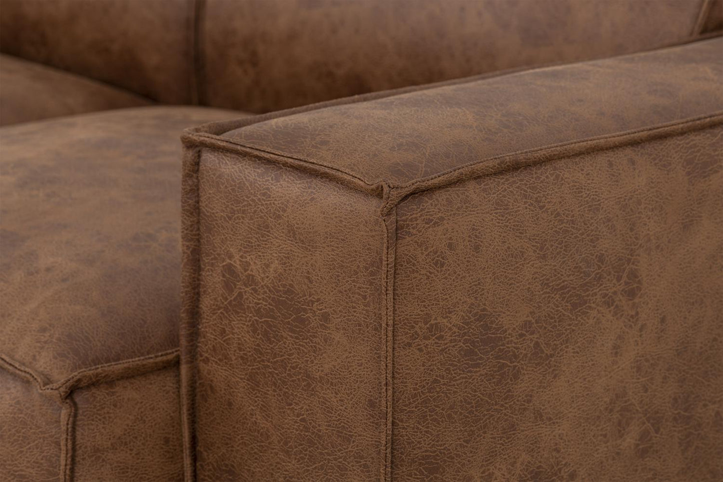 Model 03 2-Seater Left Chaise Sofa, Chestnut