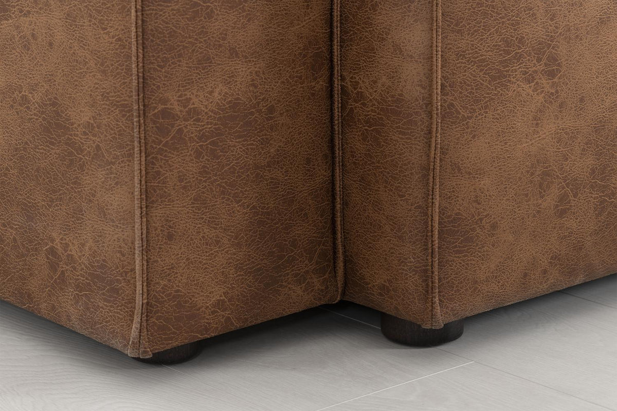 Model 03 Corner Sofa with Ottoman, Chestnut