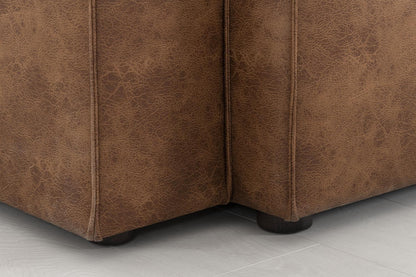 Model 03 Corner Sofa with Ottoman, Chestnut