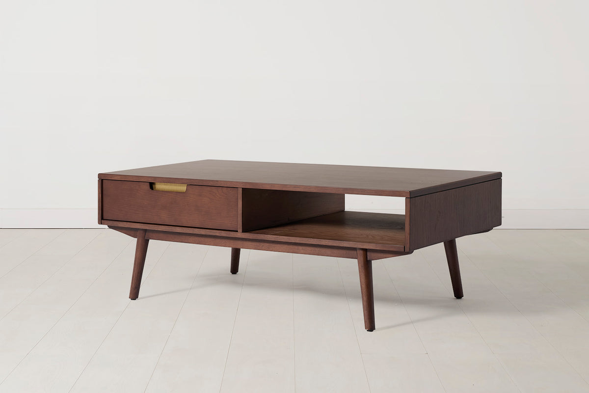 Coffee Table 01, Walnut / Two drawers with shelf