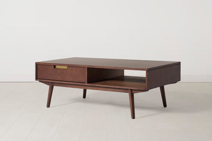 Coffee Table 01, Walnut / Two drawers with shelf