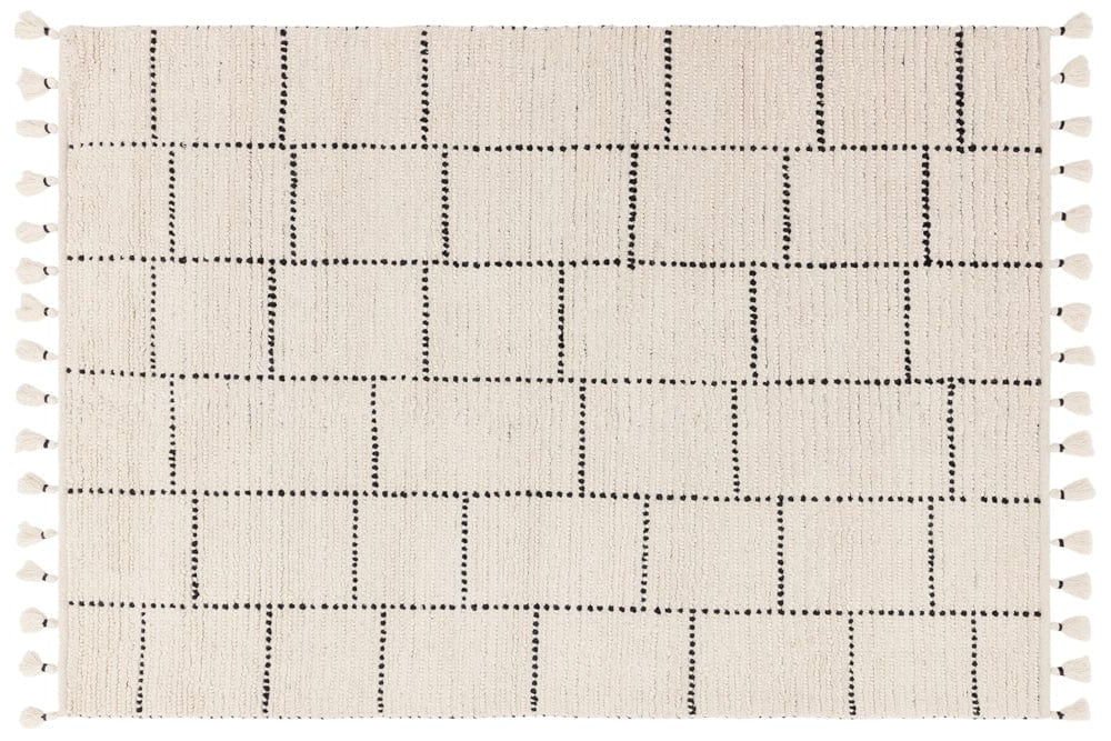 Nepal Rug Cream Black Tile | Cream Rugs | Rugs | Swyft