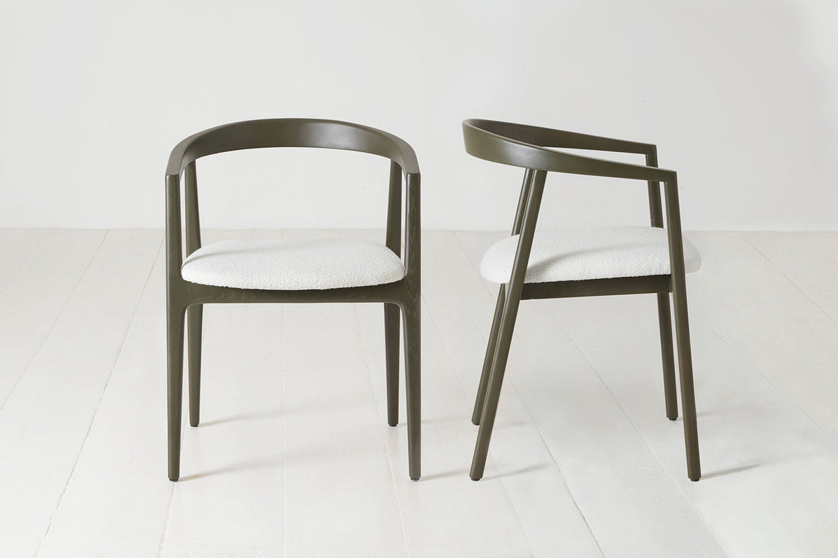 Dining Chair 01 (set of 2), Green / Ivory