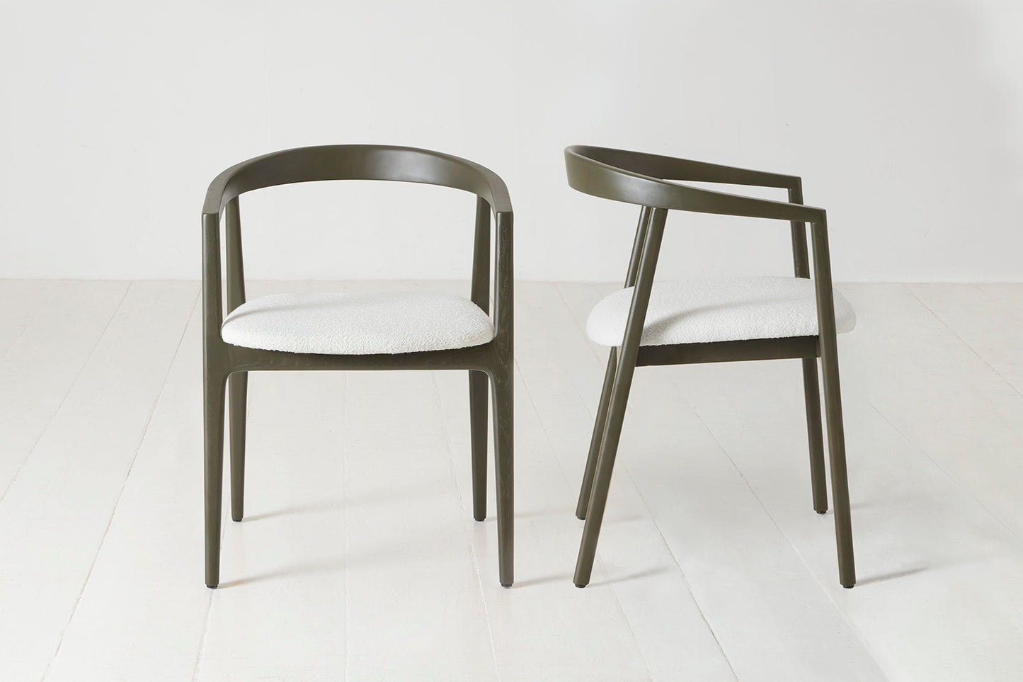 Dining Chair 01 (set of 2), Green / Ivory