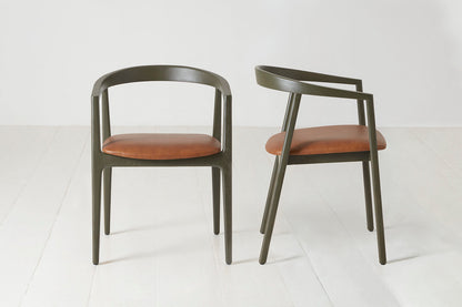 Dining Chair 01 (set of 2), Green / Maple