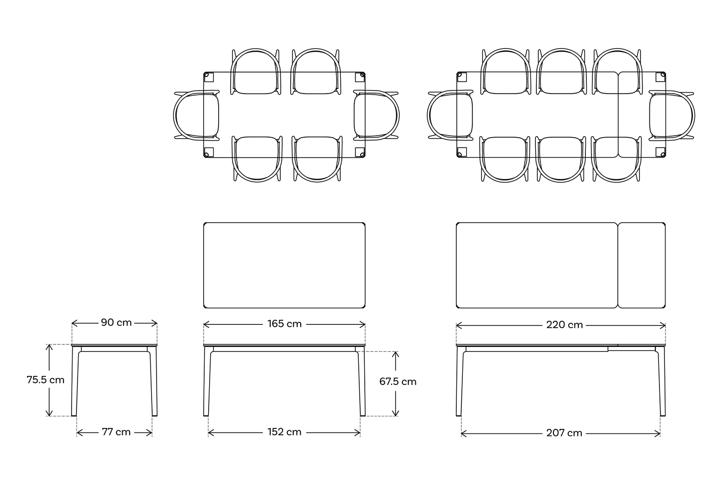 Dining Table 01 Extending Dining Table, Oak / 6-8 seater
