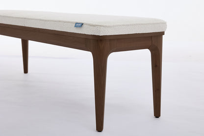 Dining Bench 01, Walnut / Ivory