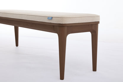 Dining Bench 01, Walnut / Oatmeal