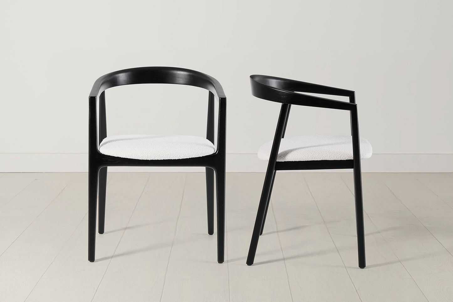 Dining Chair 01 (set of 2), Black / Ivory