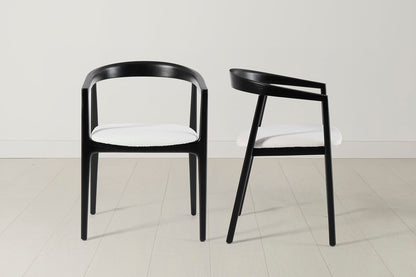Dining Chair 01 (set of 2), Black / Ivory