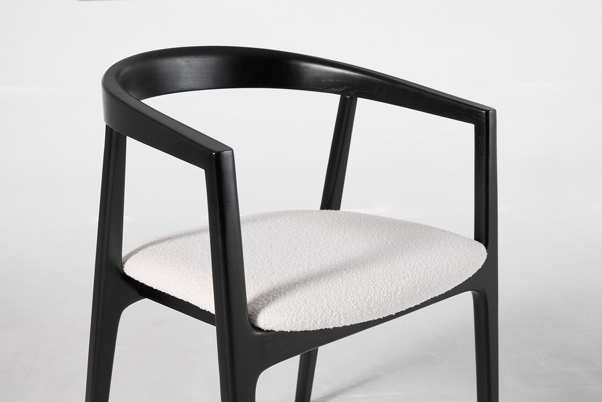 Dining Chair 01 (set of 2), Black / Ivory