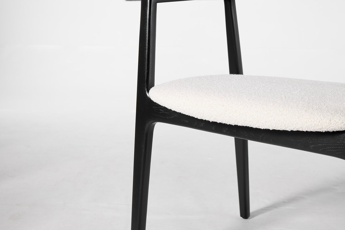 Dining Chair 01 (set of 2), Black / Ivory