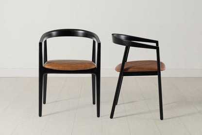Dining Chair 01 (set of 2), Black / Maple