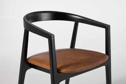 Dining Chair 01 (set of 2), Black / Maple