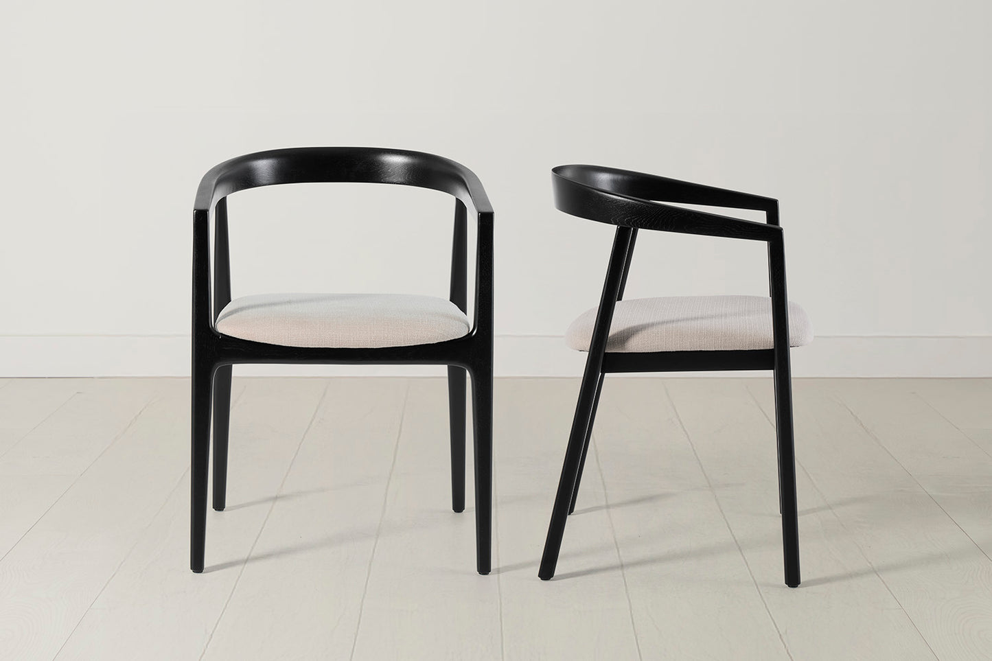 Dining Chair 01 (set of 2), Black / Oatmeal