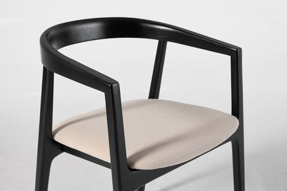 Dining Chair 01 (set of 2), Black / Oatmeal