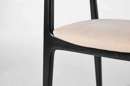 Dining Chair 01 (set of 2), Black / Oatmeal