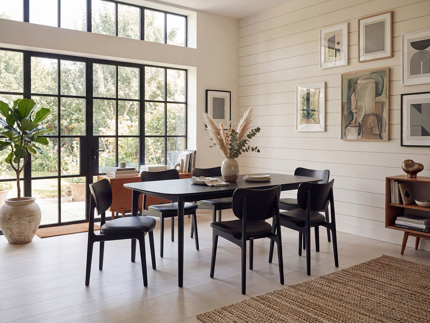 Dining Chair 02 (set of 2), Black / Black