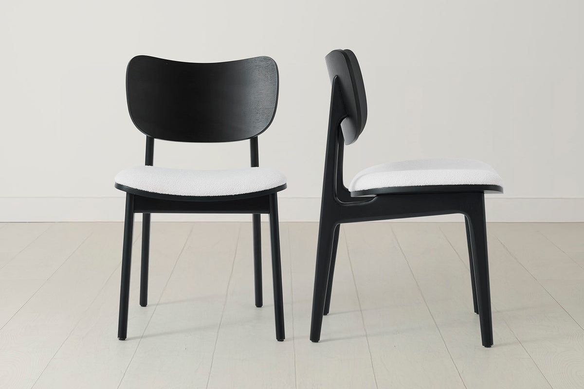 Dining Chair 02 (set of 2), Black / Ivory