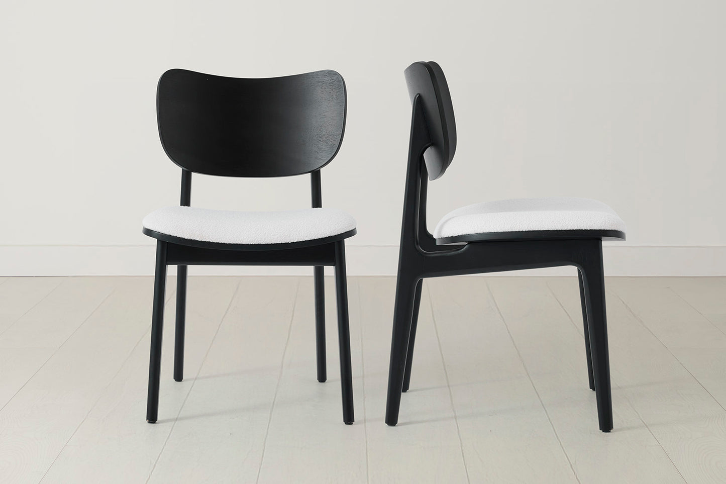 Dining Chair 02 (set of 2), Black / Ivory
