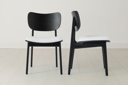 Dining Chair 02 (set of 2), Black / Ivory