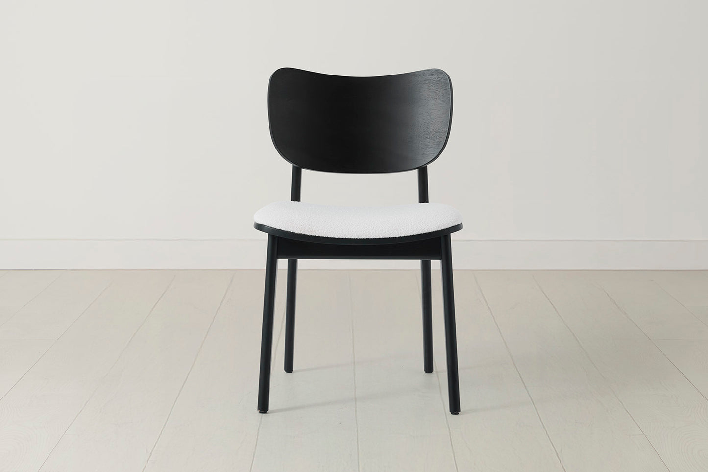 Dining Chair 02 (set of 2), Black / Ivory