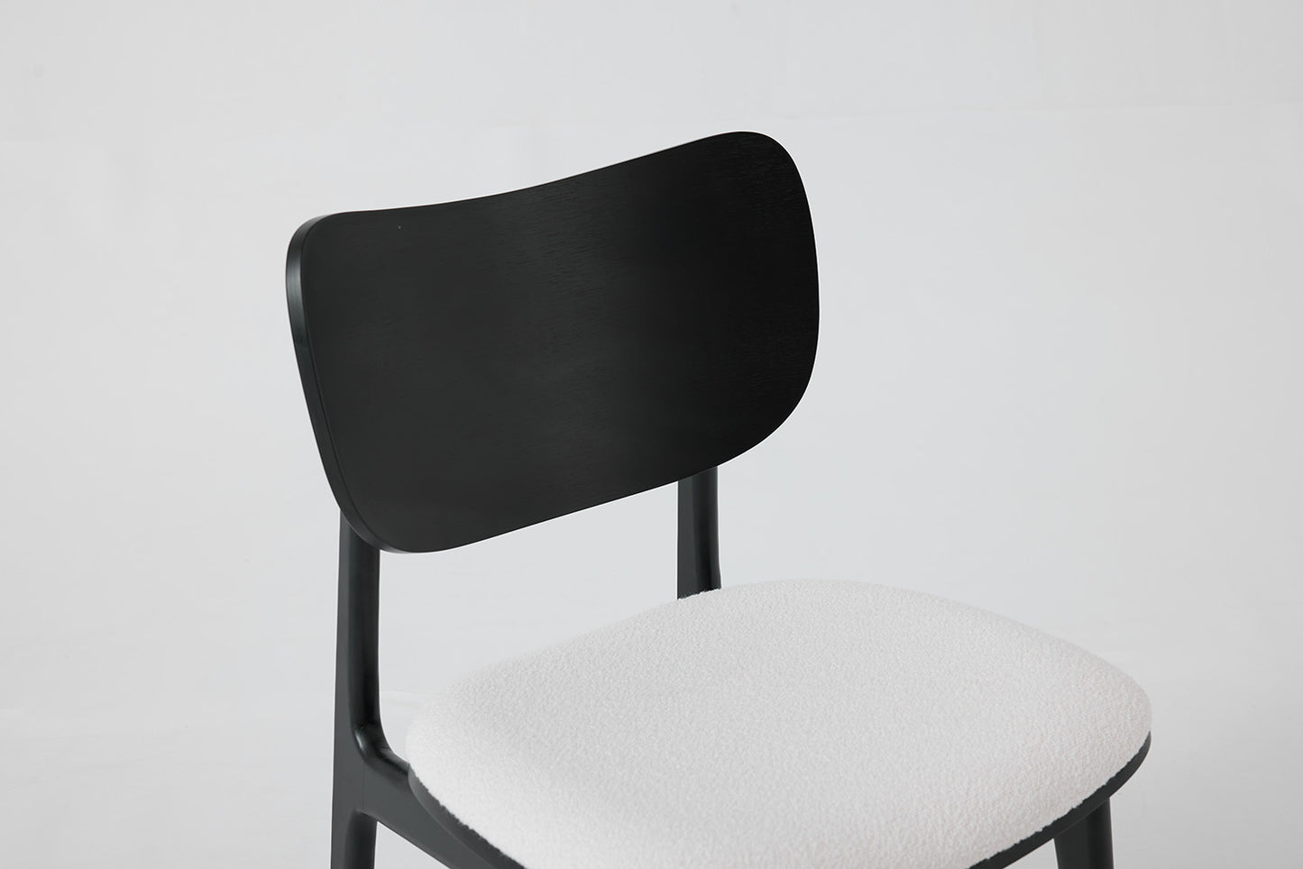 Dining Chair 02 (set of 2), Black / Ivory