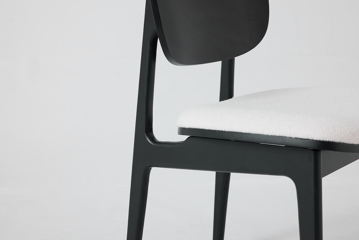 Dining Chair 02 (set of 2), Black / Ivory