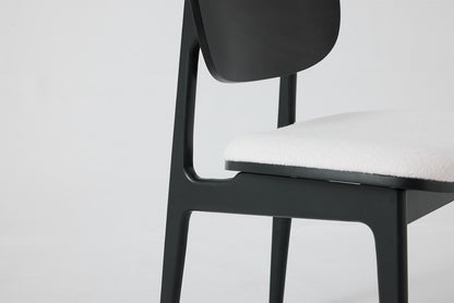 Dining Chair 02 (set of 2), Black / Ivory