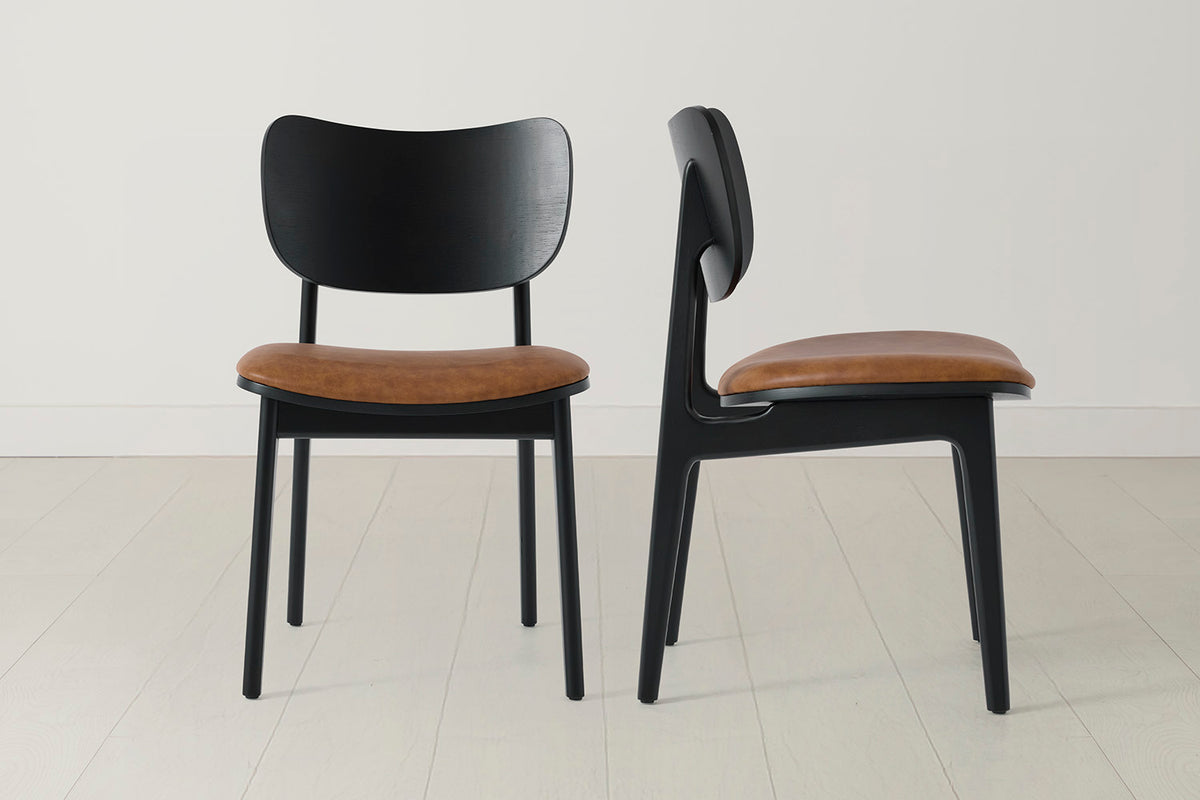 Dining Chair 02 (set of 2), Black / Maple