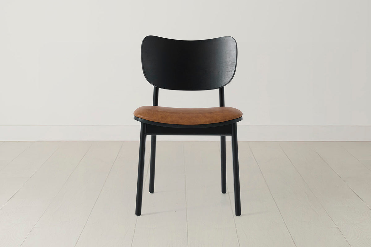 Dining Chair 02 (set of 2), Black / Maple
