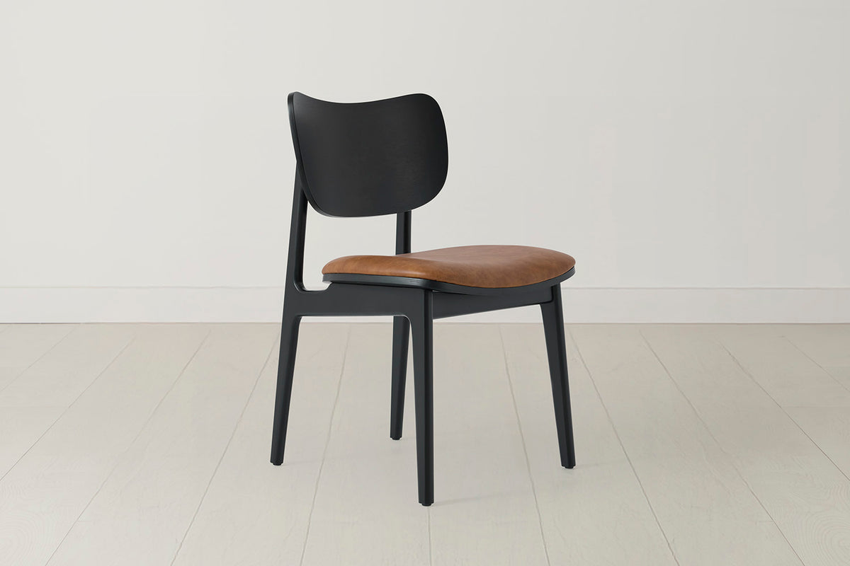 Dining Chair 02 (set of 2), Black / Maple