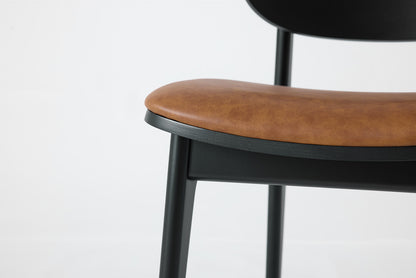 Dining Chair 02 (set of 2), Black / Maple